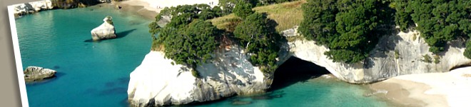 Cathedral Cove - photo: Kuaotunu Chalets holiday accommodation private and self contained Coromandel NZ
